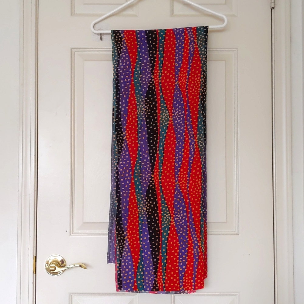 NWOT. 100% Silk Multicolor Design with Polka Dots Fabric.